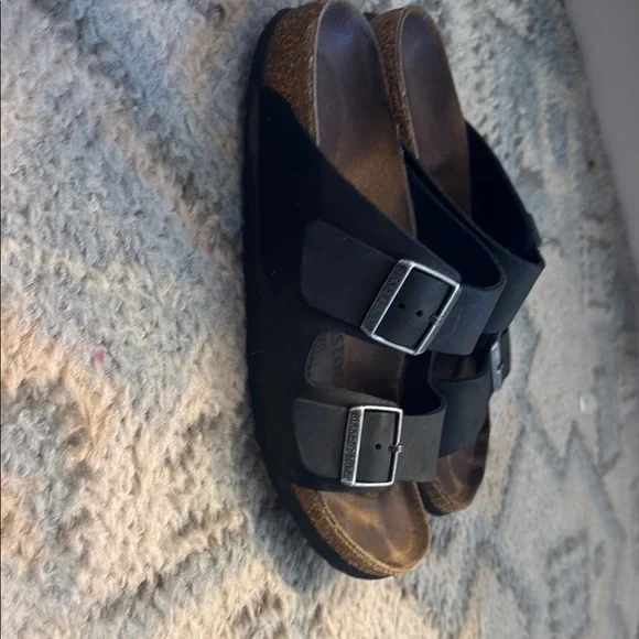 Birkenstock Arizona Black Oiled Leather Double Strap Sandals EU39 Original $135 - Picture 6 of 10
